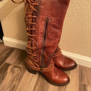 Freebird Coal Cognac Lace Up Boots